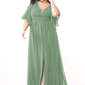 Azazie | Dresses | Azazie Temeka Matcha Aline Ruched Chiffon Bridesmaid  Dress A2 | Poshmark